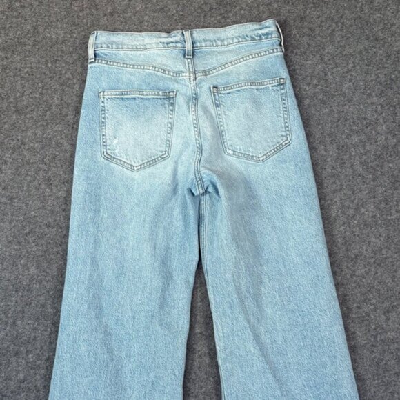 AYR Womens Secret Sauce Wide Leg Jeans Comfort Stretch Sz 28 Light Distressed - Picture 5 of 14